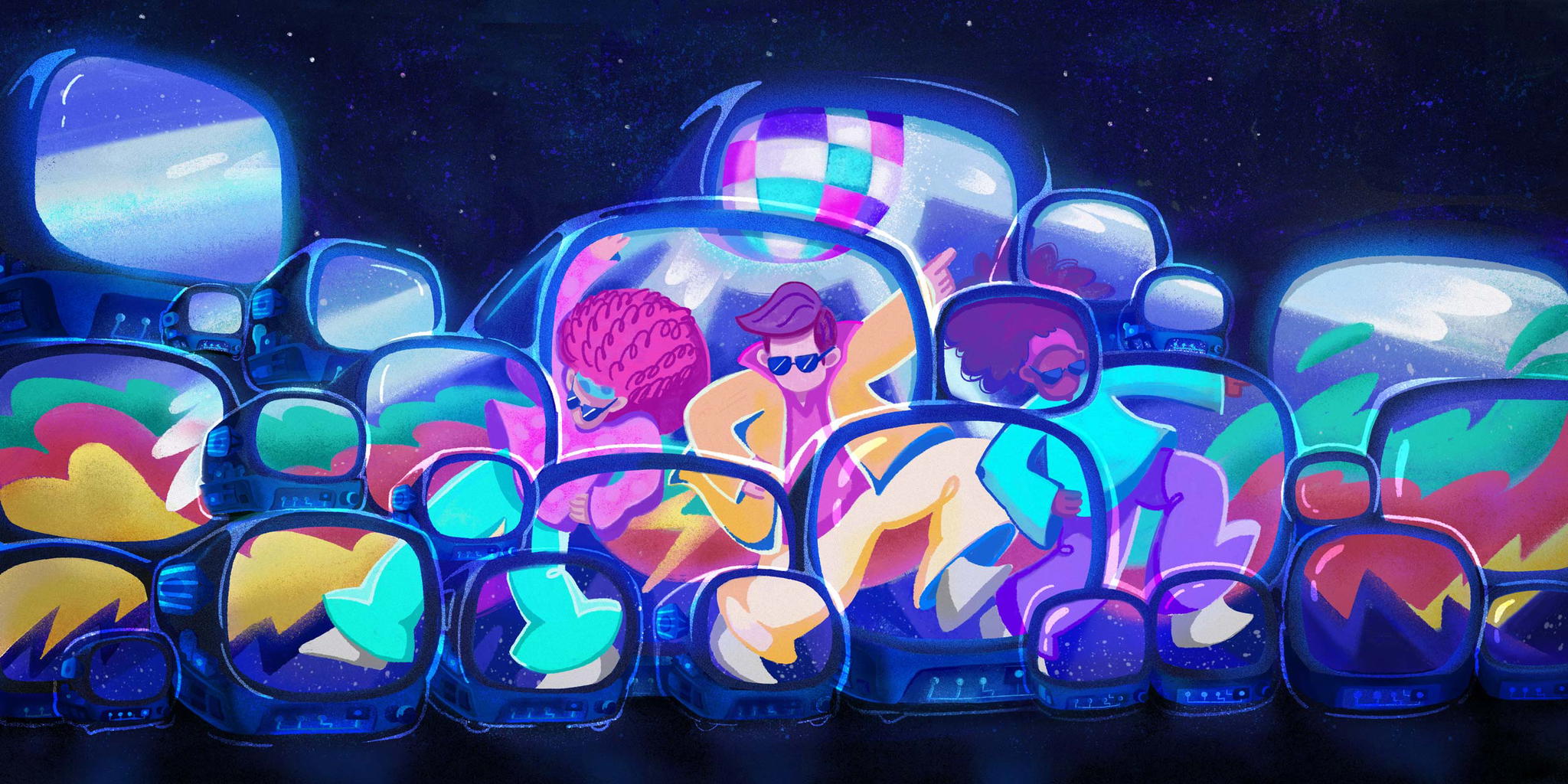 retrotv series disco hustle custom keycaps 004