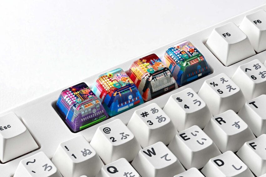 8-bit series III: Neon era artisan keycaps - Jelly Key