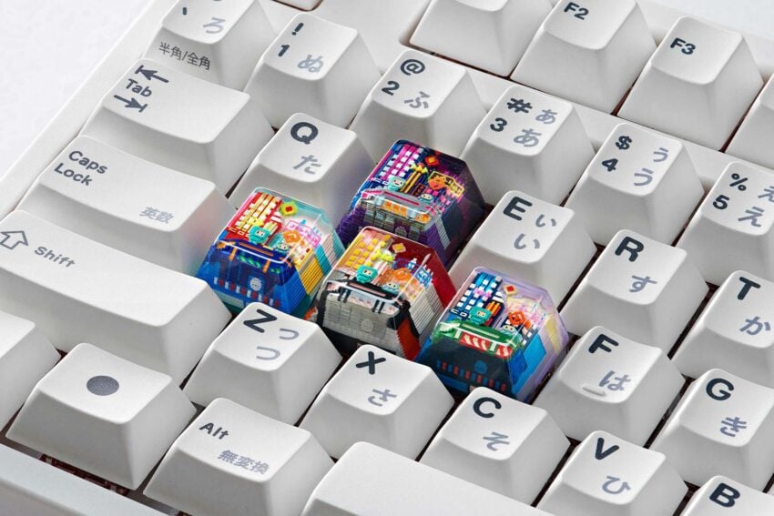 8-bit series III: Neon era artisan keycaps - Jelly Key