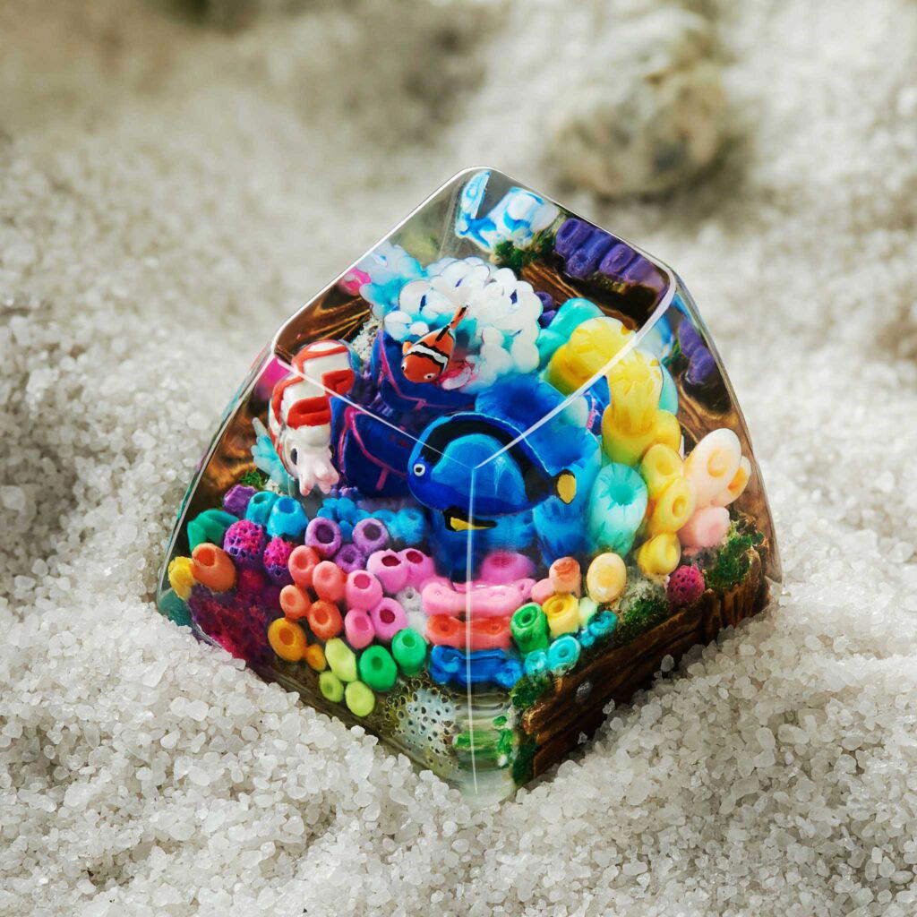 coral oases artisan keycaps