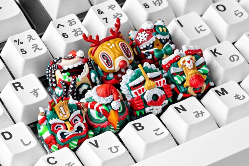 sweet scrooge artisan keycaps for christmas