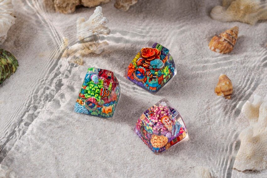 jelly key coral odyssey artisan keycaps 2082