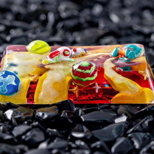 jellykey crystal veil astro custom keycaps 104