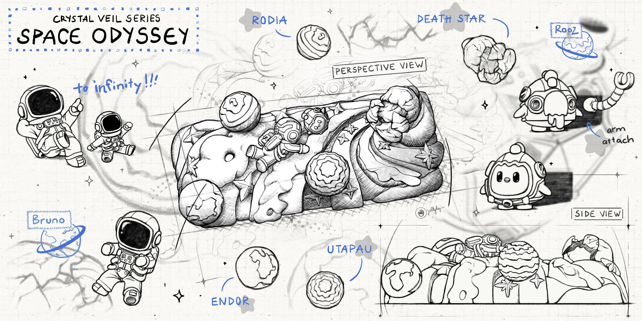 jellykey crystal veil astro custom keycaps 610