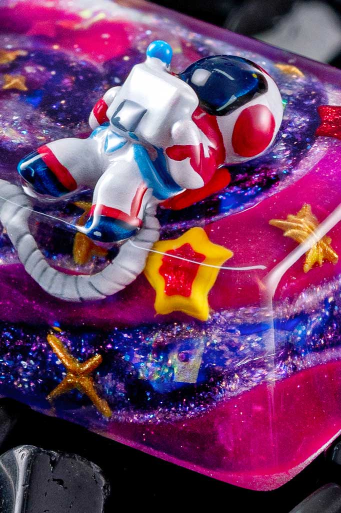 crystal veil series space odyssey artisan keycaps