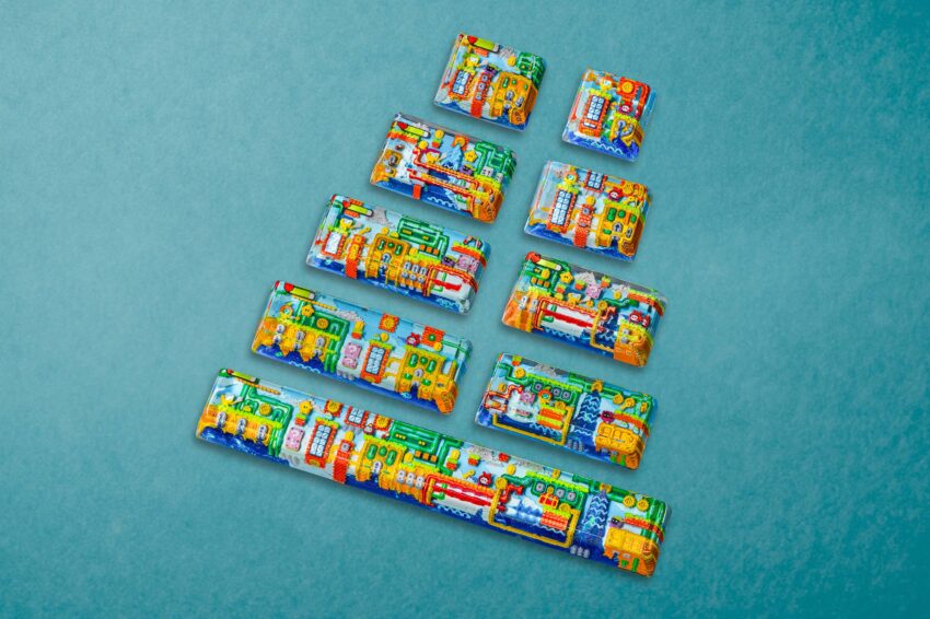 jellykey 8bitv series custom keycaps 1237