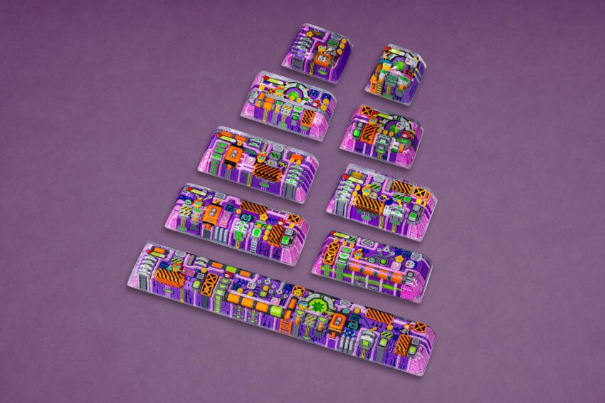 jellykey 8bitv series custom keycaps 1239