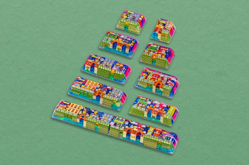 jellykey 8bitv series custom keycaps 1240