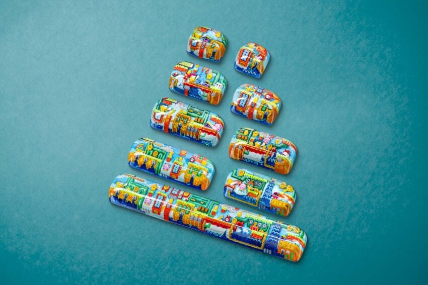 jellykey 8bitv series custom keycaps 1253