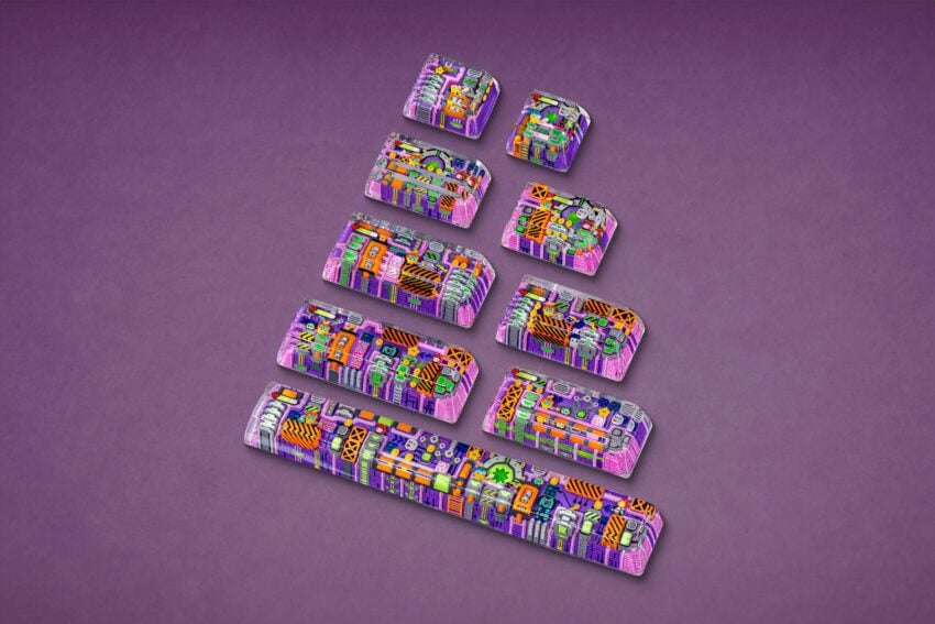 jellykey 8bitv series custom keycaps 1264