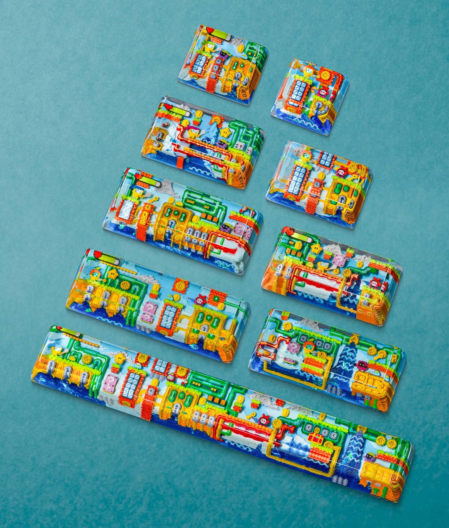 8 bit series: pipeline battle artisan keycaps