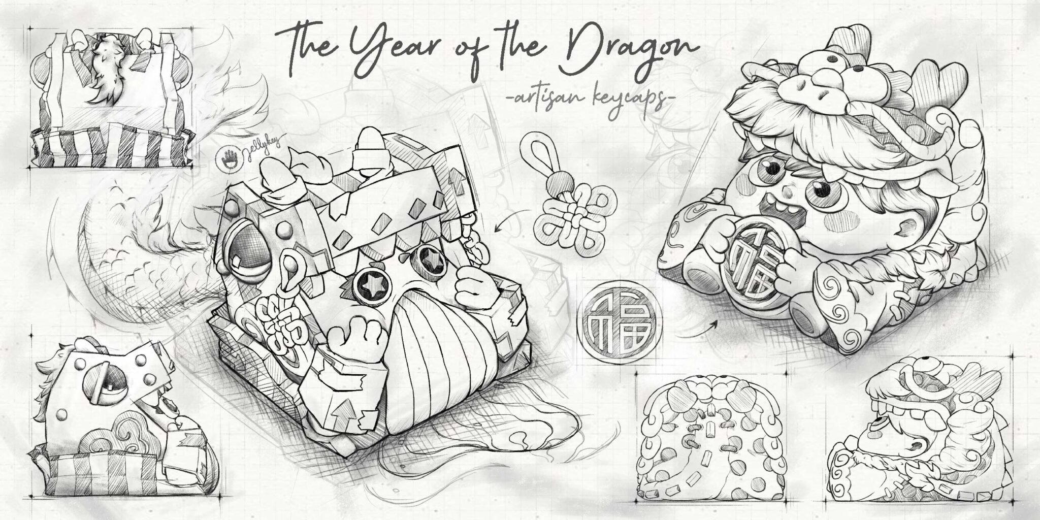 jellykey raffle custom keycaps the year of the dragon 310