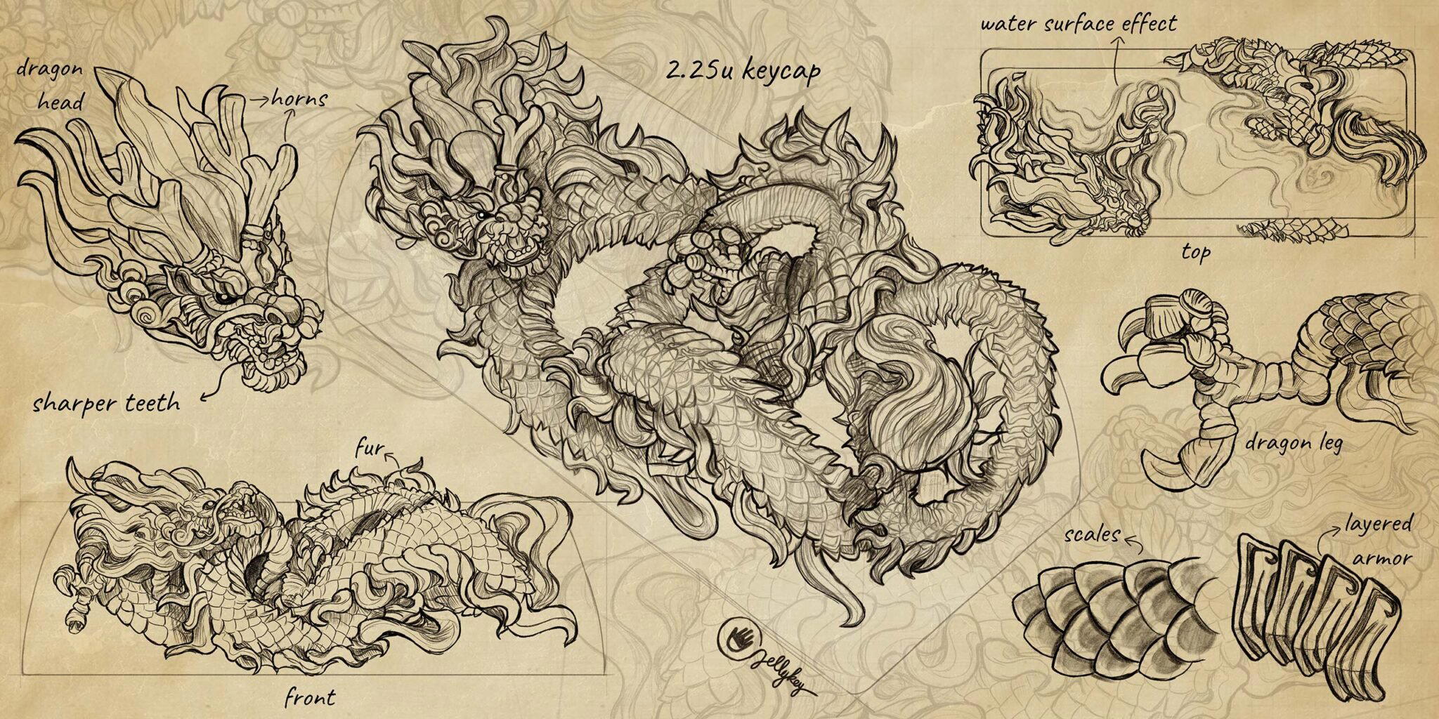 jellykey dragon eden ethereal runes customs keycaps sk009