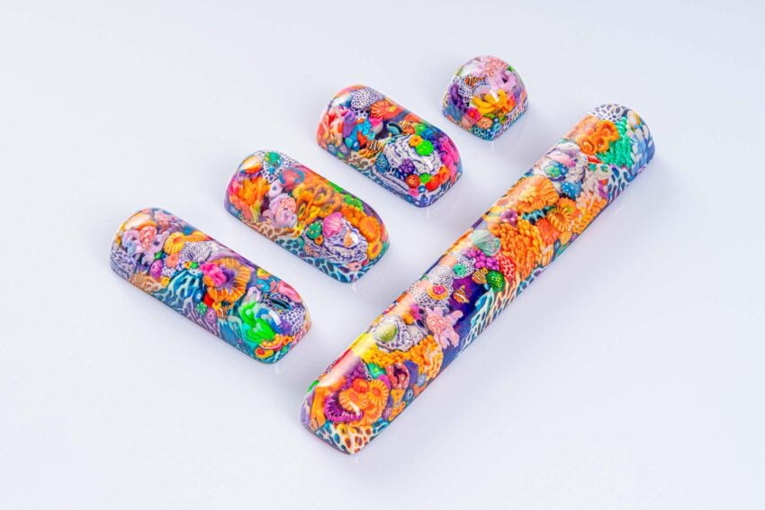 jellykey new coral custom keycaps 132