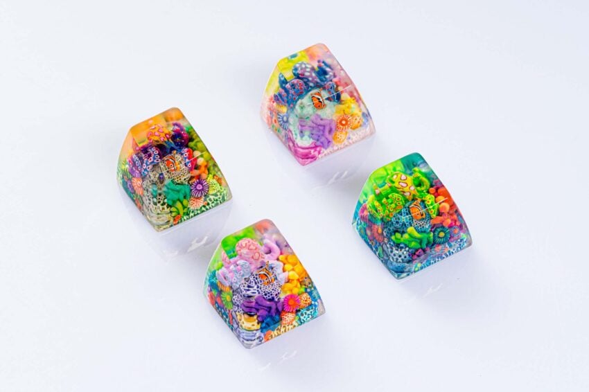 jellykey new coral custom keycaps 135