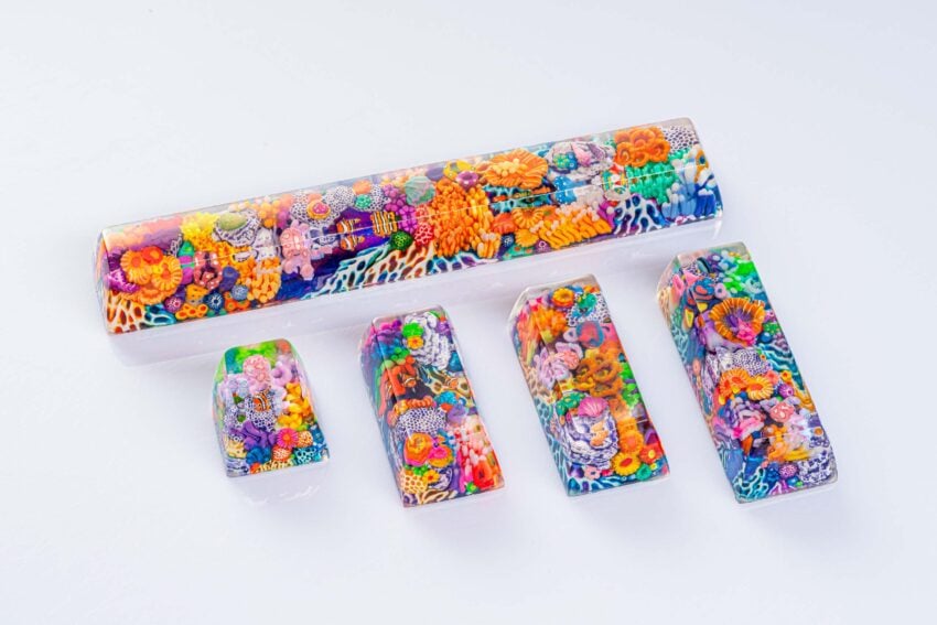 jellykey new coral custom keycaps 140