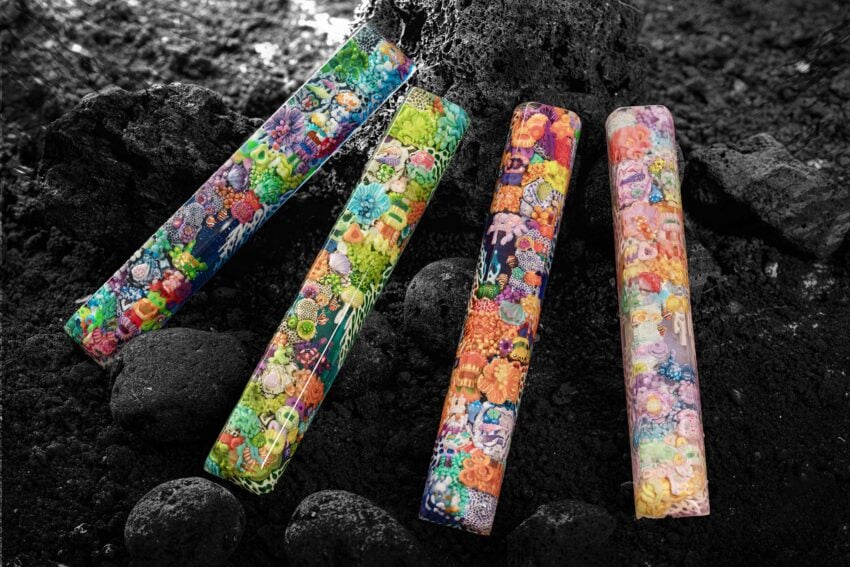 jellykey raffle flame white custom keycaps 185