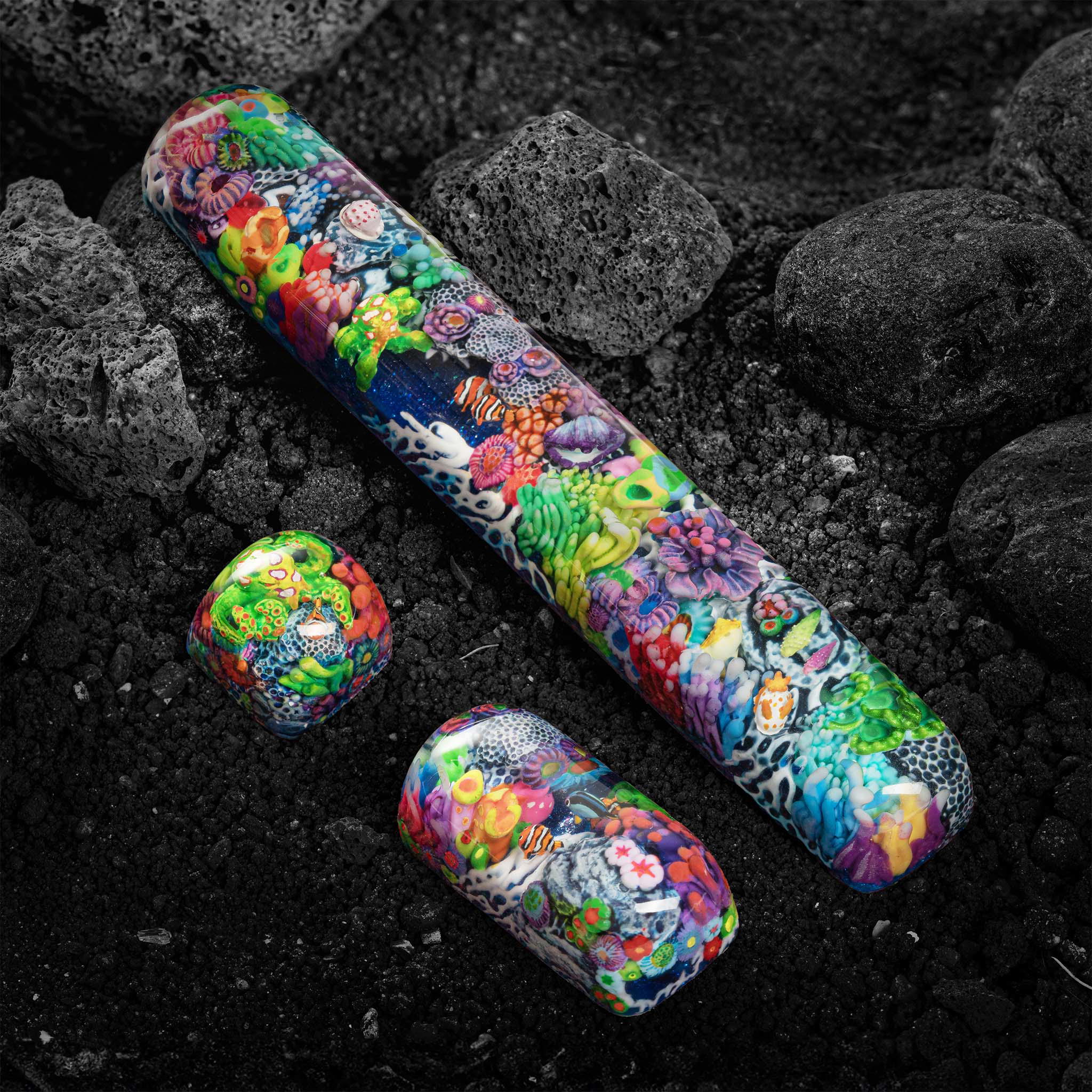 coral oasis artisan keycaps