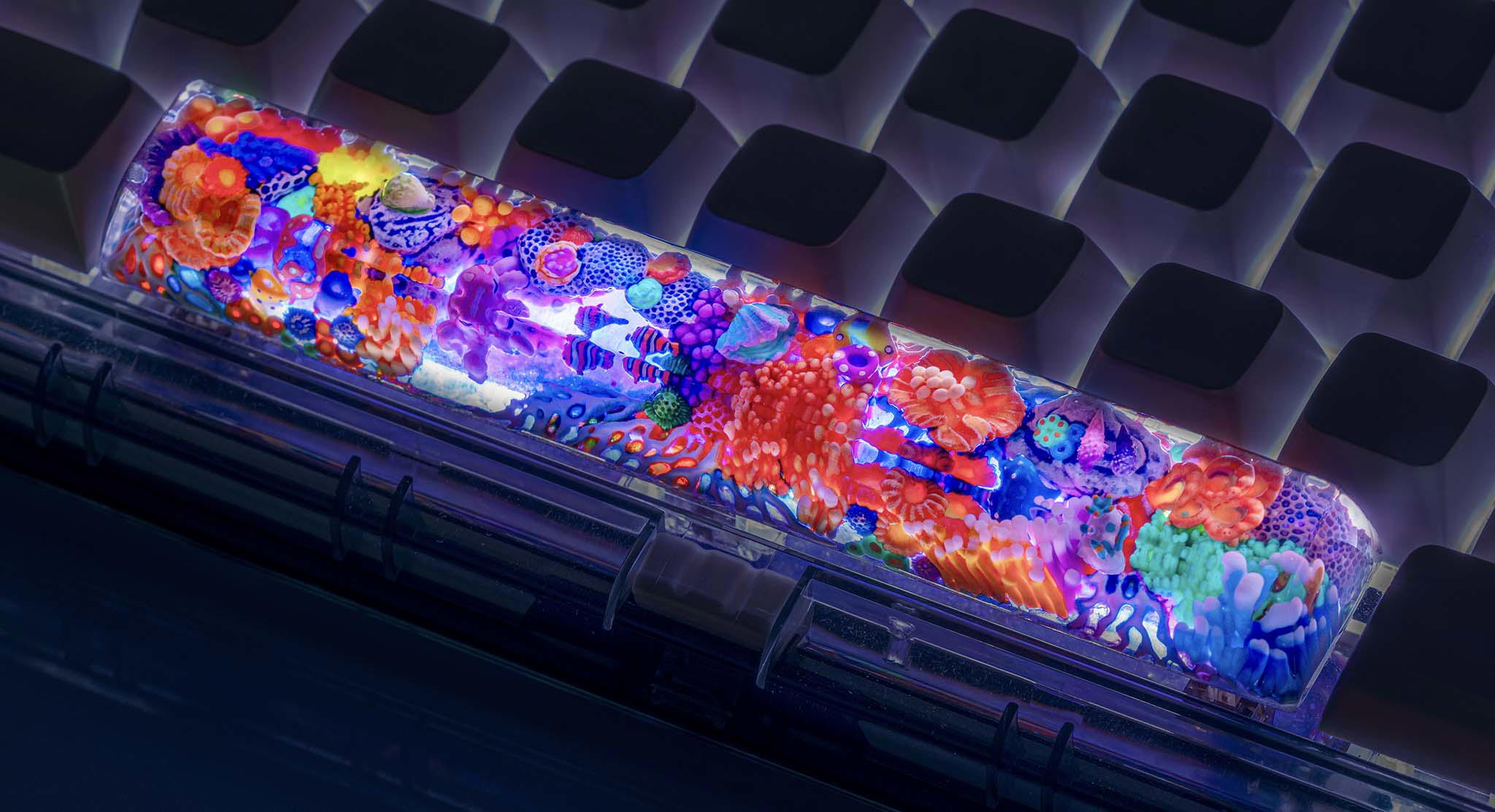 coral oasis artisan keycaps