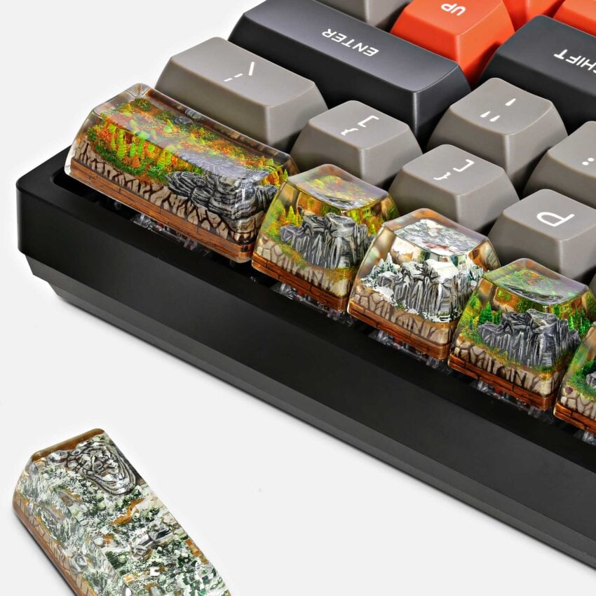 Born of Forest artisan keycaps
