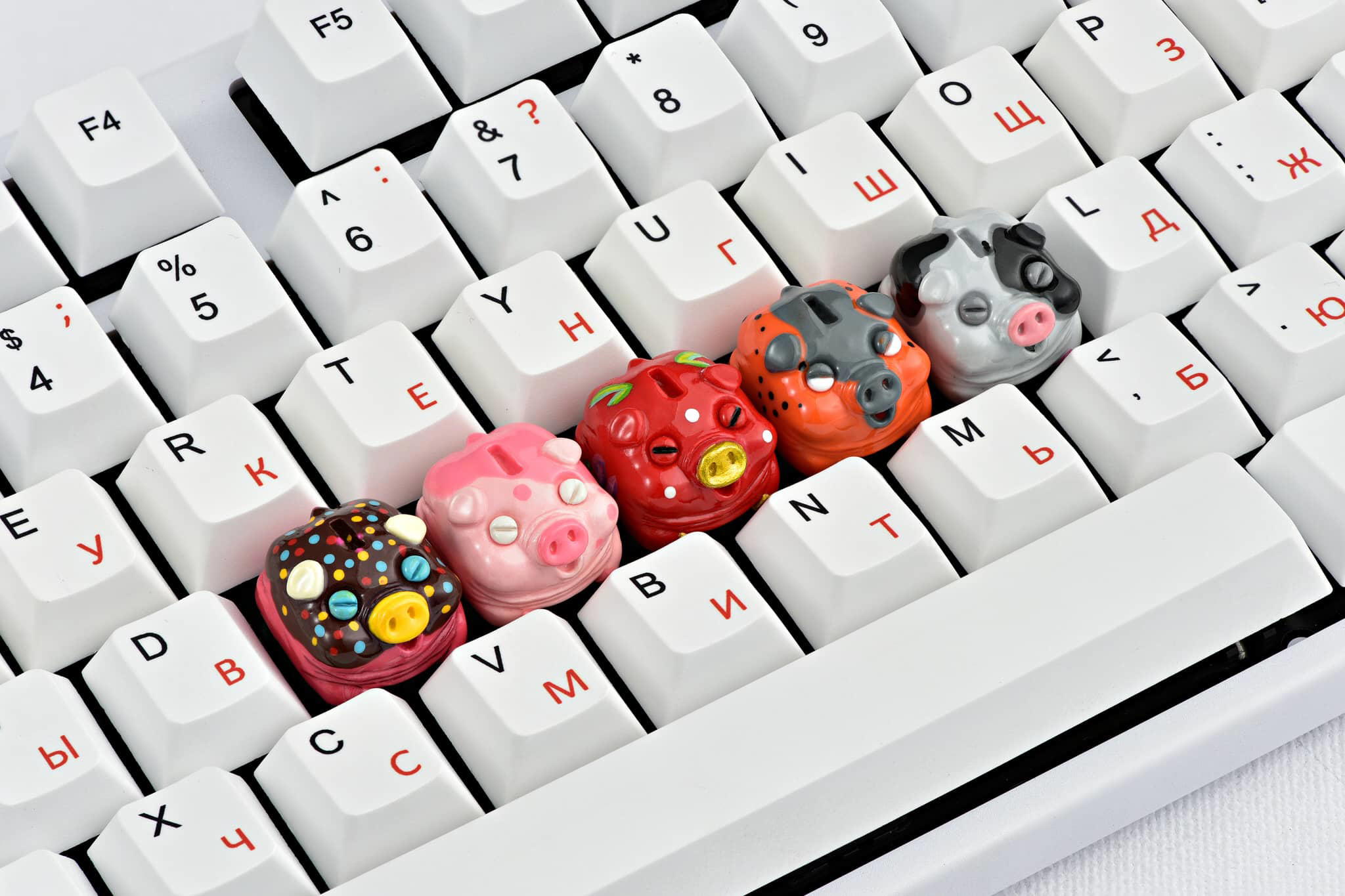 Chubby Piggy Banks - Lunar new year artisan keycaps - Image 2