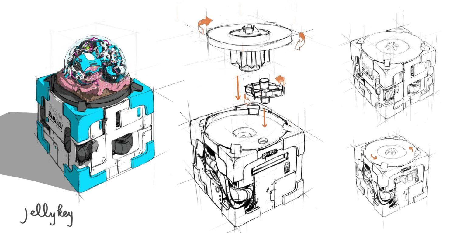 cyborg snail custom keycaps 009.5