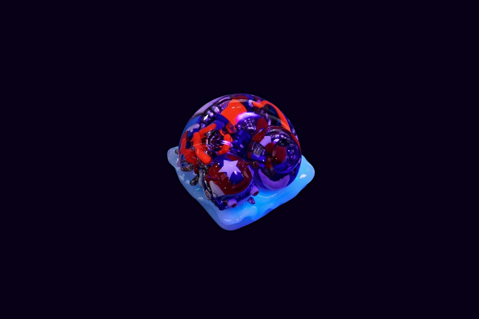 cyborg snail custom keycaps 098