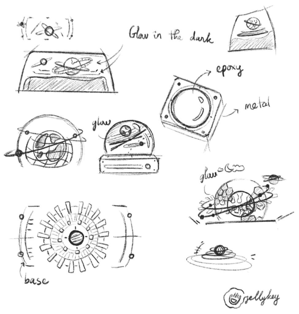 Jelly Key Cosmos Keycaps Sketch Design
