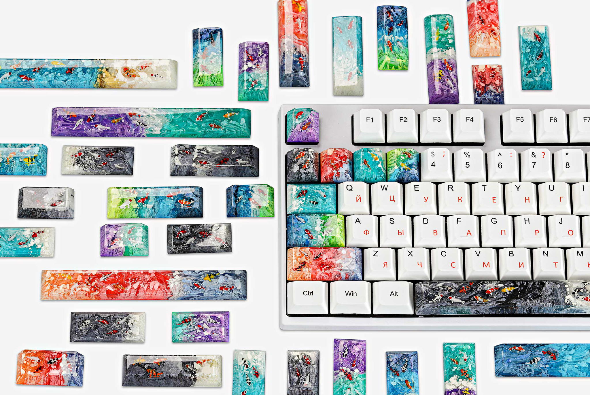 Koi Fish Custom Keycaps (2)
